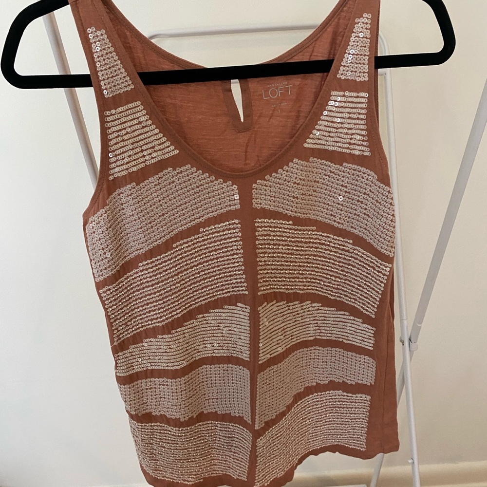 LOFT Sequin Front Top Size Small